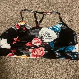 Dark Floral Mesh Bra. Size Large